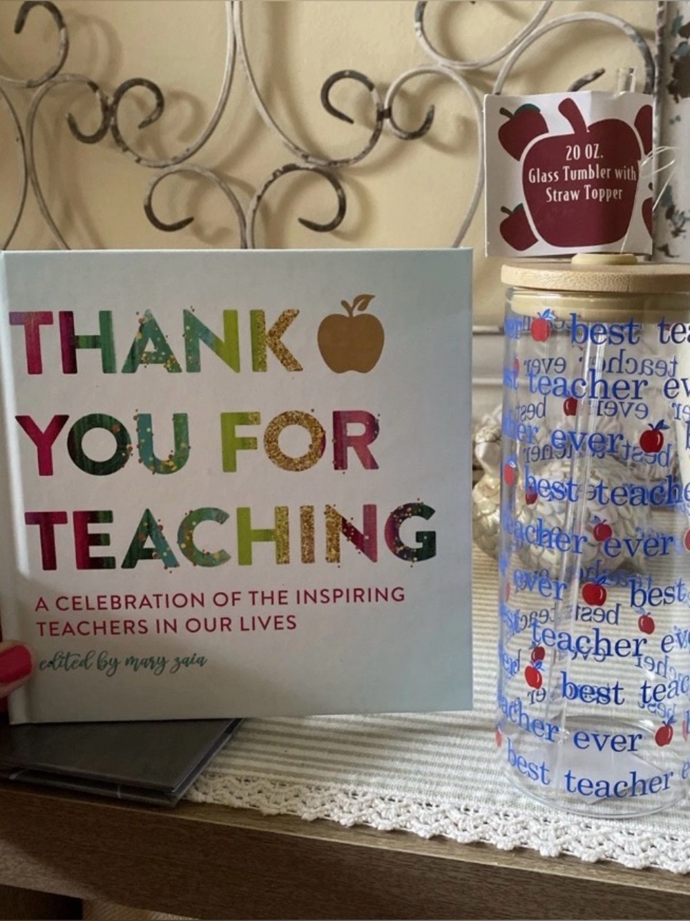 Thank You For Teaching Teacher Appreciation Book 20 Oz Tumbler Lot-Both NEW!